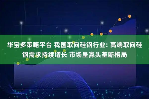 华宝多策略平台 我国取向硅钢行业: 高端取向硅钢需求持续增长 市场呈寡头垄断格局